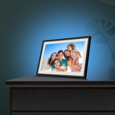 10.1 Inch RGB Light WiFi Picture Frame, 32G, Touch Screen,Auto-Rotate, Wall Mountable, Share Photos/Videos Instantly Free APP