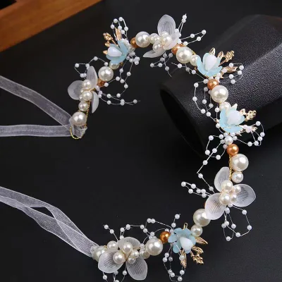 Hair Accessories Sweet Floral & Pearl Decor Princess Style Headband Perfect for Children's Day Performance & Formal Occasions