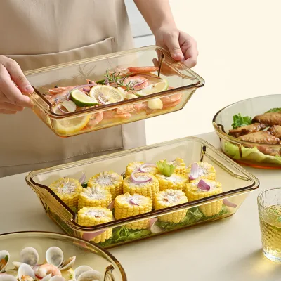 Borosilicate Amber Color Microwave Glass Baking Dish