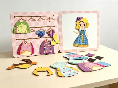 Book Design Magnetic Puzzle Princess Dress up Toy Educational Game Learning Magnetic Jigsaw Puzzle Dress up Play Set for Kids