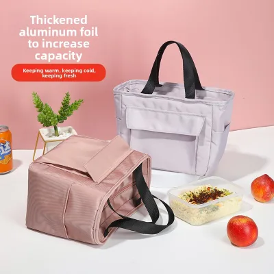High-Insulated Portable Lunch Tote Oxford Cloth Modern Minimalist Waterproof Oil-Resistant No Closure for Office Workers