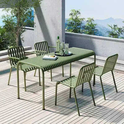 Furniture Minimalist High-Quality Beautiful Metal Hardware Outdoor Furniture Garden Restaurant Terrace Table And Chair Set