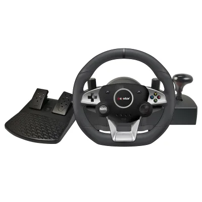 C-Star Factory Direct Selling Wired Multi-platform Game Steering Wheel Support for One// for PC Adjustable