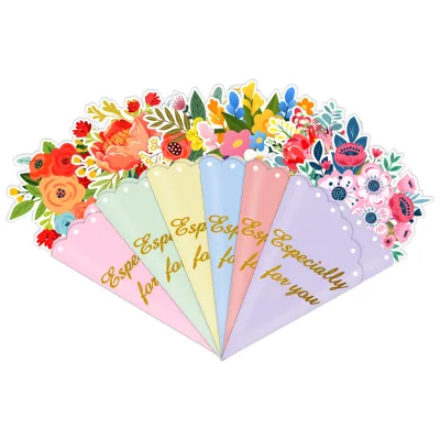 Mother's Day Party DIY Hand-Written Bouquet Folding Card Cake Decorating Supplies Invitations Decorations