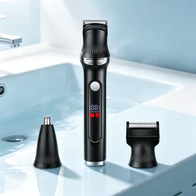 Advanced Waterproof Body Trimmer with LED Display Nose Eyebrow Shaver 8200RPM Long Runtime Bald-Head Trimmer for Hair Salon
