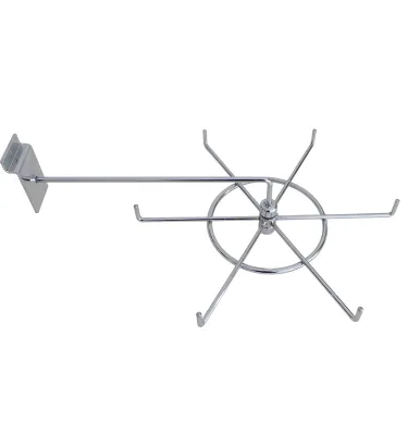 Metal spinning jewelry display swivel rack for slatwall