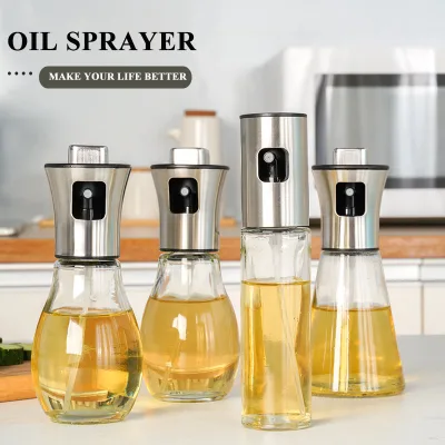 200ml Olive Vinegar Container Mist Dispenser Glass Bottle Stainless Steel 304 Kitchen Baking Oil Sprayer for Cooking