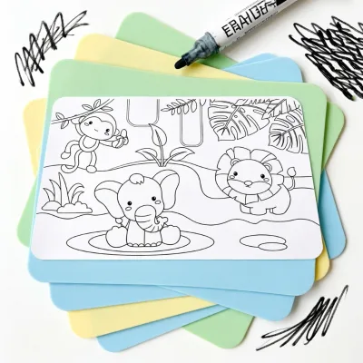 Custom Silicone Toddler Coloring Mat-Reusable Washable and Wipe Clean Non-Toxic Educational Drawing Pad