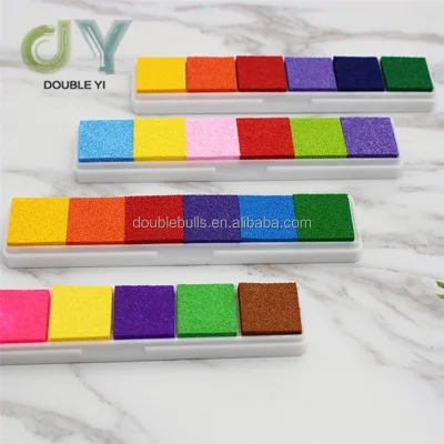 6 Colors Gradient Ink Pad Fingerprint Stamp Pad for Office Printing Custom Colorful DIY Student Decoration Ink Pad