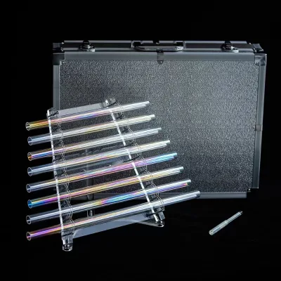 Quartz Titanium Type Seven Color Crystal Singing Harp With Stand Chakra Notes 432hz Crystal Harp Musical Instrument Quartz Harp