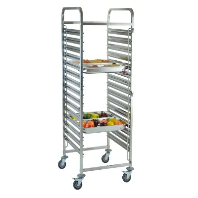 Commercial Hotel & Restaurant Equipment Double Pan  Gn Pan Stainless Steel Dual Rows GN Pan Storage Rack Trolley