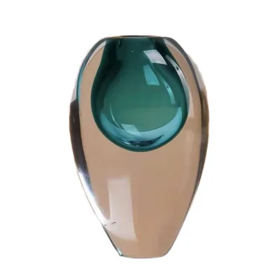 Modern Luxury Creative Irregular Colored Art Glass Vase Flower Arrangement Wedding Home Decor Table Centerpiece Handmade