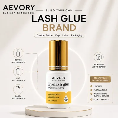 Aevory Wholesale 0.5 Second Korean Waterproof OEM Waterproof Strong Hold Eye Lash Extension Adhesive Lash Glue Private Label