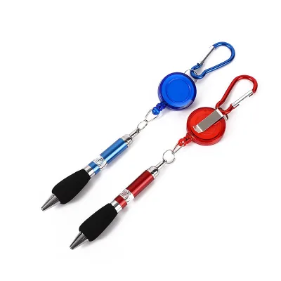 Creative Hot Sale Carabiner Keychain Retractable Badge Reel Metal Ballpoint Pens Custom LOGO for Doctors, Nurses