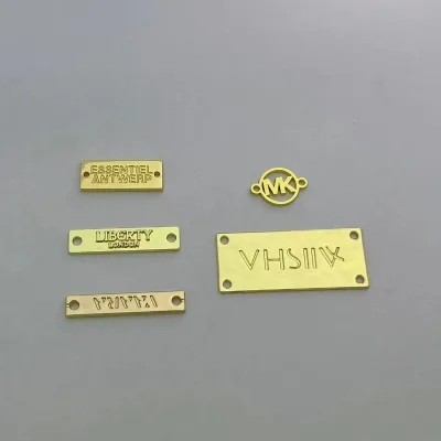 Free Sample Custom Metal Style Leather Logo Tags Shoes Bags Environmentally Friendly Roll-Shaped Sustainable Paper Engraved
