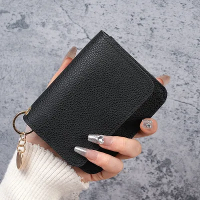 Elegant Minimalist Card Wallet Short Design Small Women's Coin Purse Lightweight PVC Leather Thin Case Popular ultra Thin