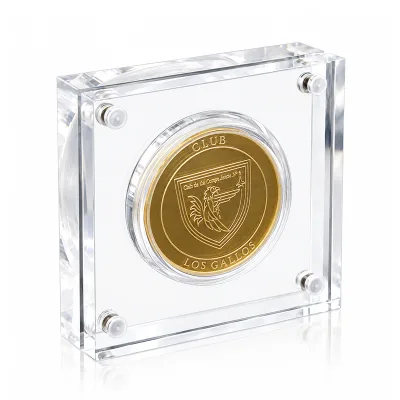 Acrylic Coin Holder Stand Clear Challenge Coin Display Frame Round Medal Showcase Desktop Collector Presentation Office Desk