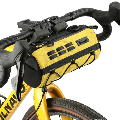 Handlebar Roll Bag Round Front Bicycle Storage with Rubber Strap for MTB Cycling Trips