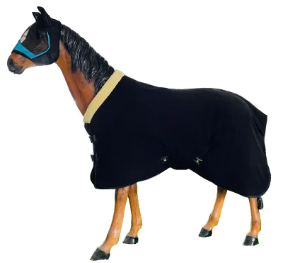 Soft Warm 400g Antistatic Black Polar Double Front Chest Blanket Fleece Equine Rug Black 210t Lining Horse Rugs