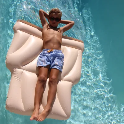 Multi-Colored Ice Cream Sunday-Inspired PVC Inflatable Lie-On Float for Children