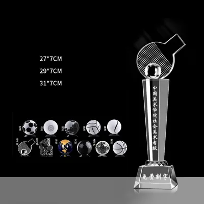 Customized Certification Sports Award Crystal Trophy Modern Cheap Crystal Trophy for Event Gifts