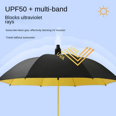 Womens All-in-one Golf Umbrella Thickened Oversized Sunshade Large Size Wholesale Long-handle Automatic 24-rib UPF>50