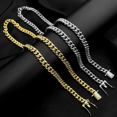 6mm S925 Cuban Chain Necklace Sterling Silver Waterproof Men Women Jewelry Gold Color Chains Gift