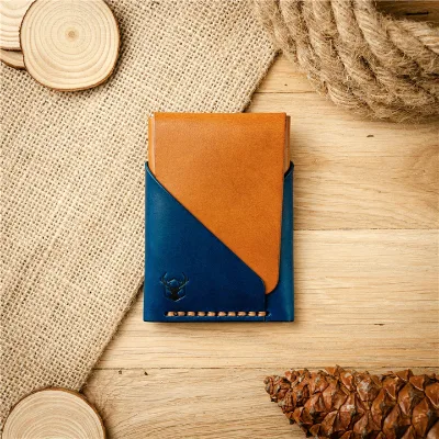 High Quality Genuine Leather Credit Card Wallet/Card Holder Bohemian Style Minimalist Handmade Artisan Crafted