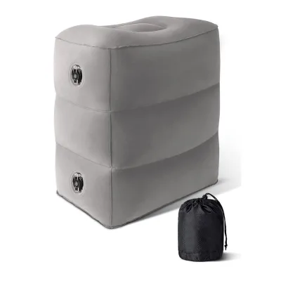 Custom High-Speed Rail Long-Distance Car Travel Portable PVC Flocked Inflatable Footrest Footstool Pillow for Office Naps