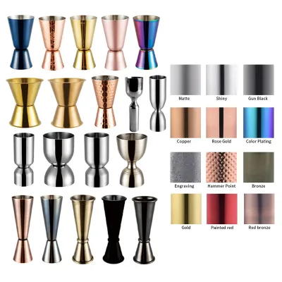 Durable More Efficiency Multiple Colors Stainless Steel Cocktail Jigger for Professional Bartenders Home Use