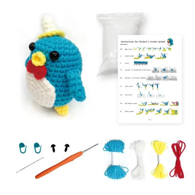 Crochet Kit for Beginners Set of Penguin Crochet Kit for Adults Includes Complete Material Pack With Instruction and Video Tutor Embroidery Kits Needlework