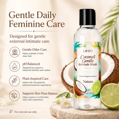 Private Label Coconut Shell Powder Bikini Line Scrub & Whitening Intimate Wash Mild Exfoliating Nourishing Sensitive Cleanser