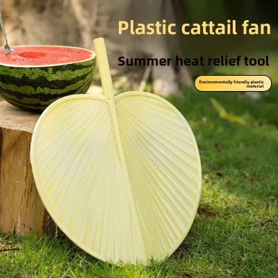 Summer Straw Fan Vintage Chinese Style Large-Size Home Use Hand-Cranked Durable Plastic Construction Gentle Breeze Cooling