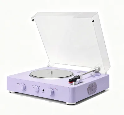 Wholesale Retro Music With Dust Cover 33 45 78 RPM Portable Audio System RCA Output Wireless Speaker for Bedroom Study
