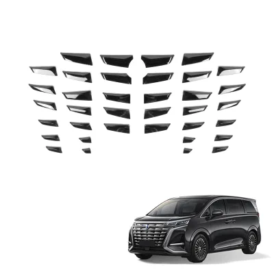 Car Medium Mesh Trim For BYD Denza D9 DM-i Air Inlet Vent Grille Cover Carbon Fiber Pattern Black ABS Exterior Accessories