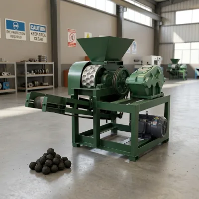 AD300 Double Roller Briquette Press Machine 1-3T/H Coal Charcoal Powder Briquette Making Machine Replaceable Roller Shell Mould