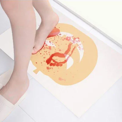 40x70cm Halloween Color-changing Bloody Floor Mat Pumpkin Pattern Non-slip Indoor Bathroom Decoration Carpet Horrible Ornament
