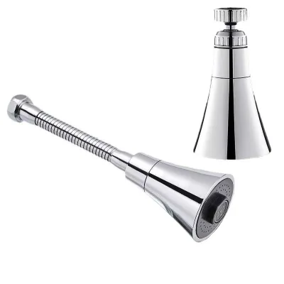 Universal Contemporary Steel Rotating Extension Aerator for Kitchen Sink Faucet 360 Swivel Boost Pressure Anti-Splash Nozzle