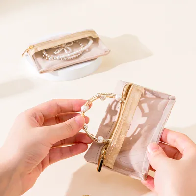 Hot Selling Jewelry Storage Bag Fashion Accessories Portable Zipper Bag Necklace Transparent Travel Bag for Small Business