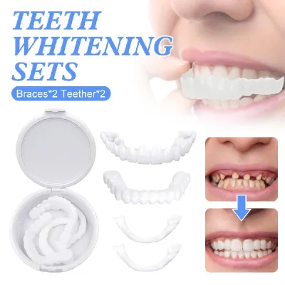 Teeth Veneers Whitening Dentures Braces Temporary False Teeth Cover Perfect Smile Comfortable Fit Denture Veneers Kit