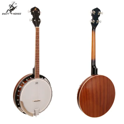 China Factory Directly Deliver 24 Inch 4 Strings Sapele Plywood Resonator Travel Banjo