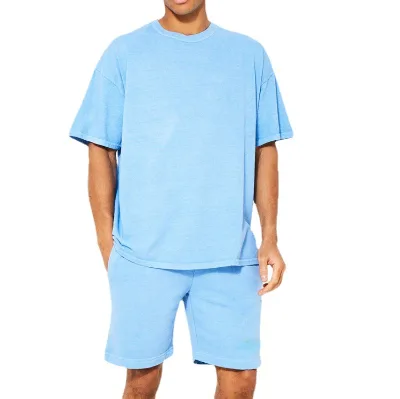 Custom Shorts and Shirts Set for Man High Quality 100% Combed Cotton t Shirt and Summer Shorts Set