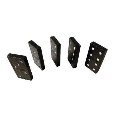 Black Wooden Domino Game Set, Double Six Wooden Dominoes