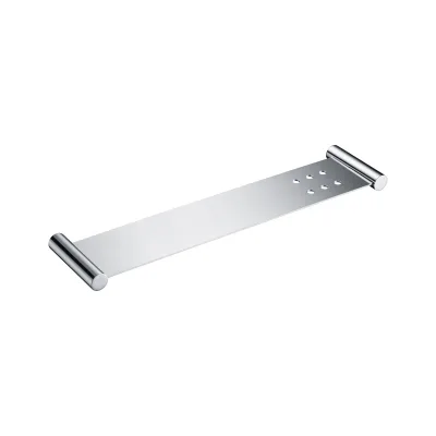 Hotel Grade Rustproof Chrome Rectangular Shelf Bathroom Accessory Storage Rack for Modern Bathroom Renovation Projects