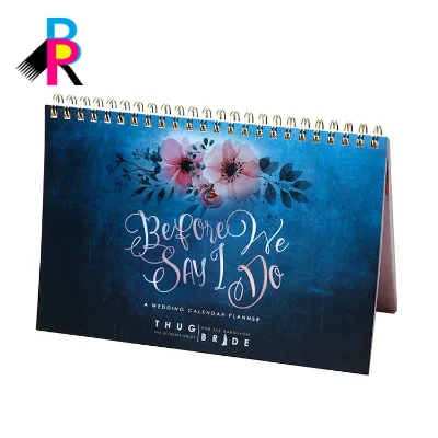 Promotional Custom Desk Photo Frame Calendar Metal/Paper/Glass Materials UV/Digital Printing Spiral Binding Custom Size Style