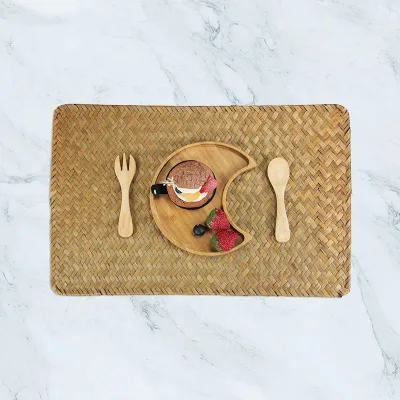Natural Seagrass Placemats Woven Rectangular Placemats Rattan Wicker Table Mats for Dinning Table