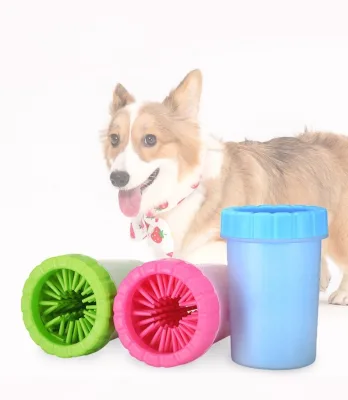 Custom Your Brand Logo Dog & Puppy Paw Clean Foot Wash Cup With Brush Pet Grooming Product