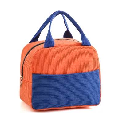 2026 Hot Selling Contrast Color Thickened Thermal Bags School Office Outdoor Picnic Lunch Box Set With Cooler Bag for Kids
