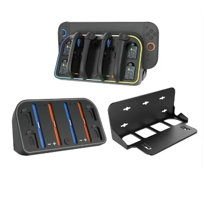 Wall-Mounted Stand for Switch2 Console Left & Right Controller Storage with RGB Lights Game Accessories