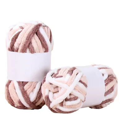 1Roll 50g 8mm Single Strand Thick Ice Strip Yarn for DIY Hand Knitting Scarf Hat Neck Warper Crochet Needle Craft Supplies